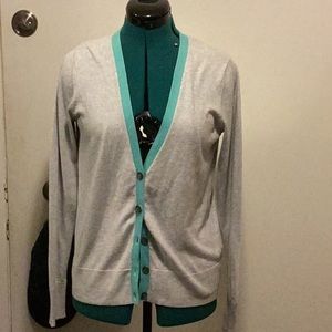Old Navy Womens Sweater w/contrasting trim Grey & mint green